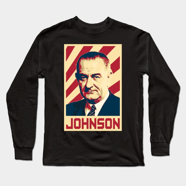 Lyndon B Johnson Long Sleeve T-Shirt by Nerd_art